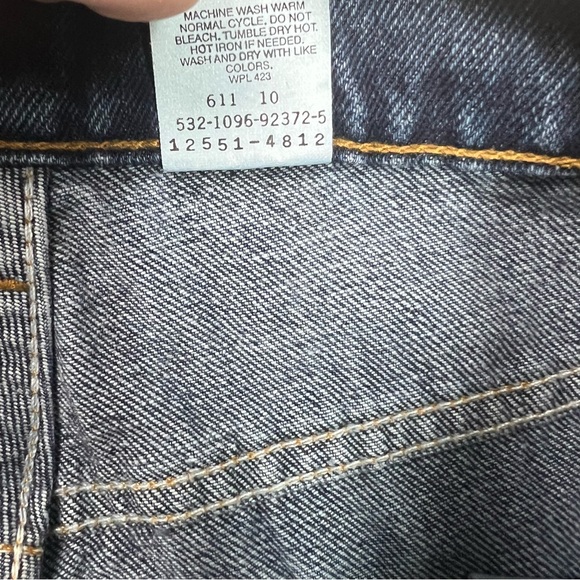 Vtg Levi's 551 Jeans Womens 14P Dark Wash Blue USA 90s Relaxed Tapered High Rise - Picture 9 of 9